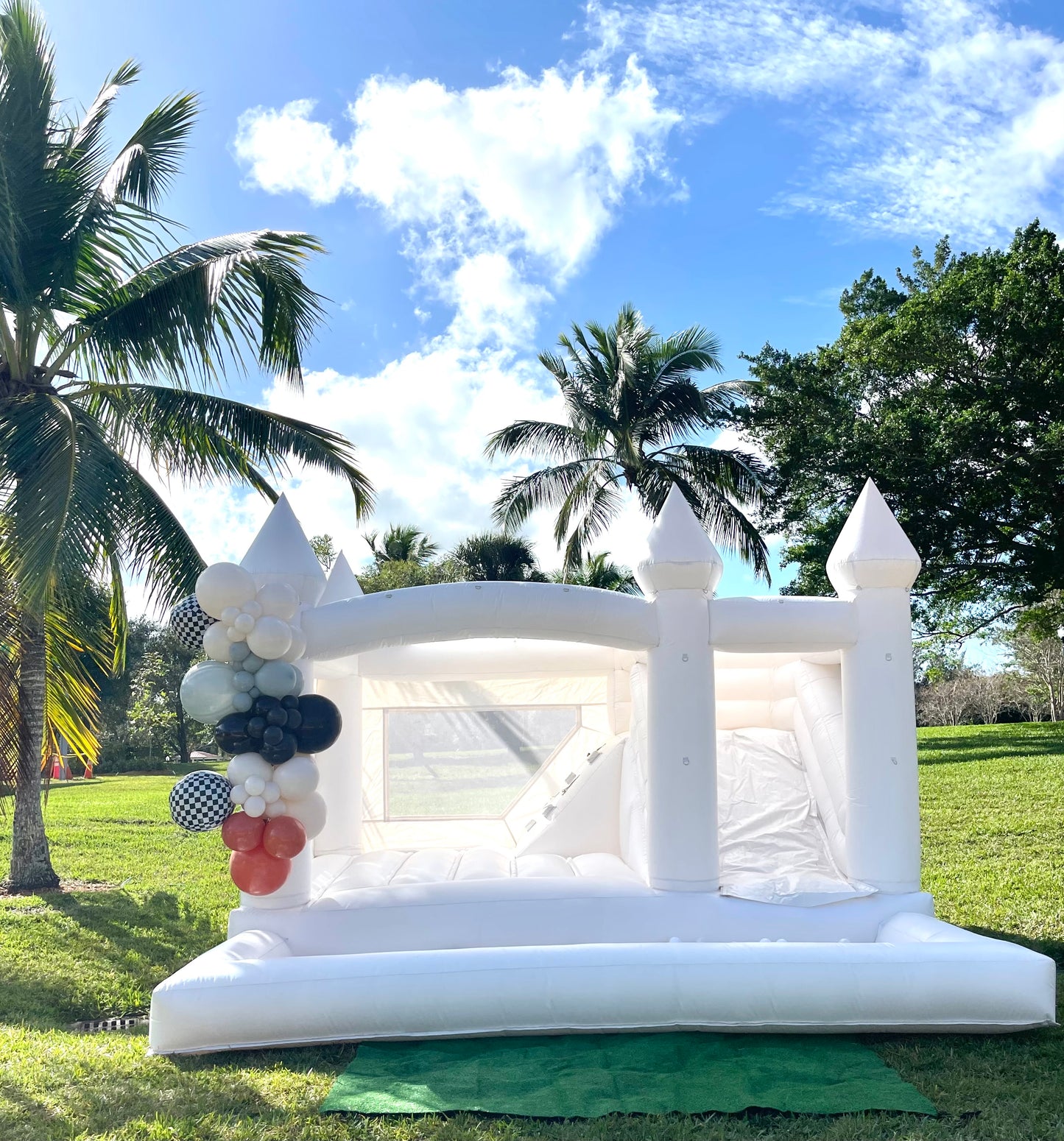 3&1 White Bounce House with Slide and Ball Pit | 15x15ft | All ages