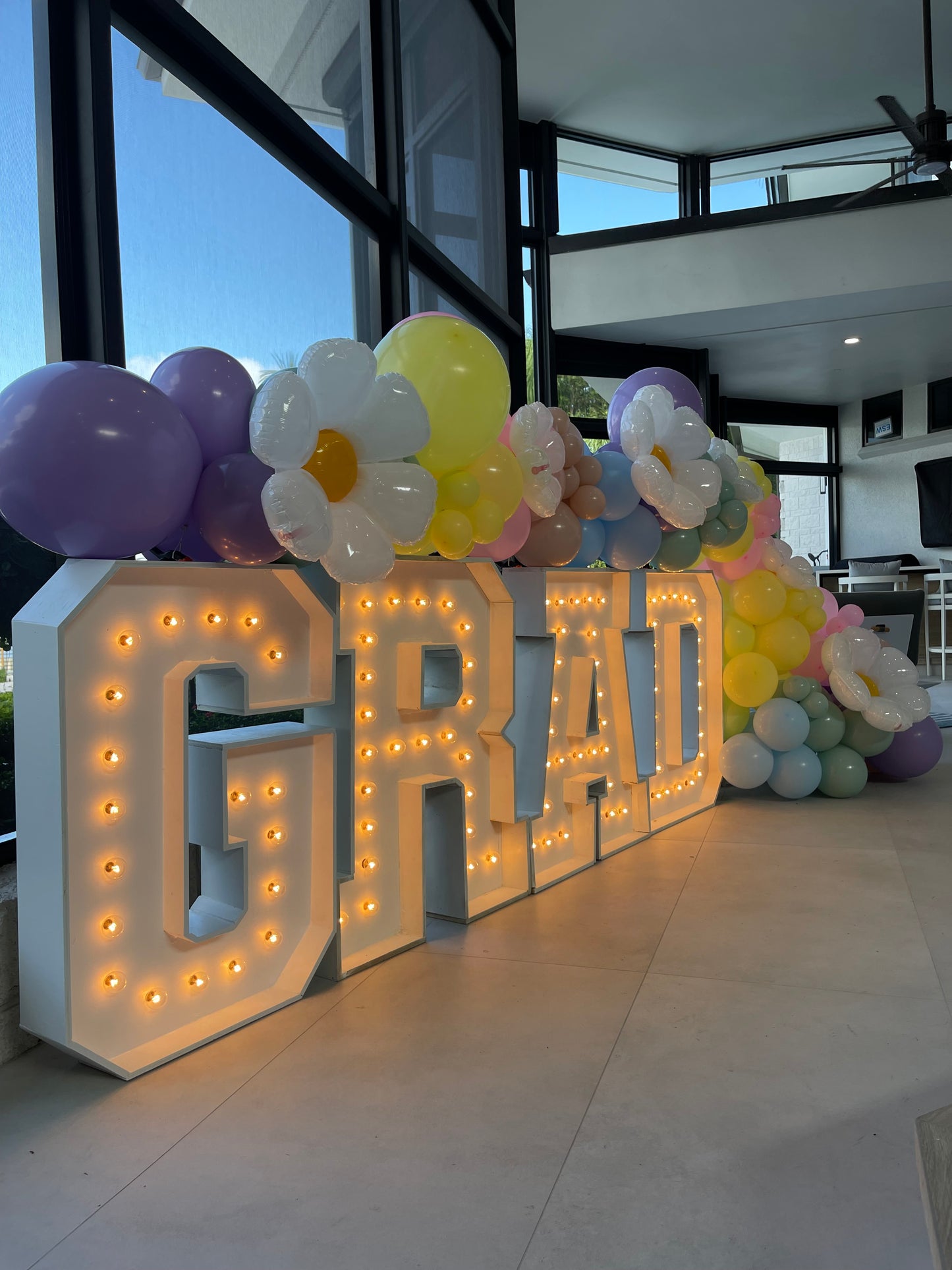 GRAD Marquee Letters or Numbers Rental with Balloons