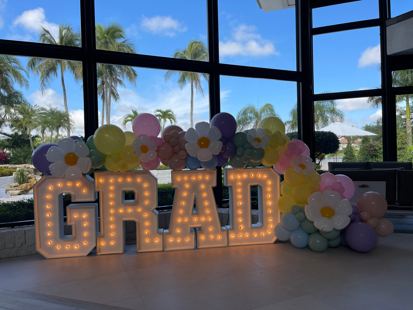 GRAD Marquee Letters or Numbers Rental with Balloons