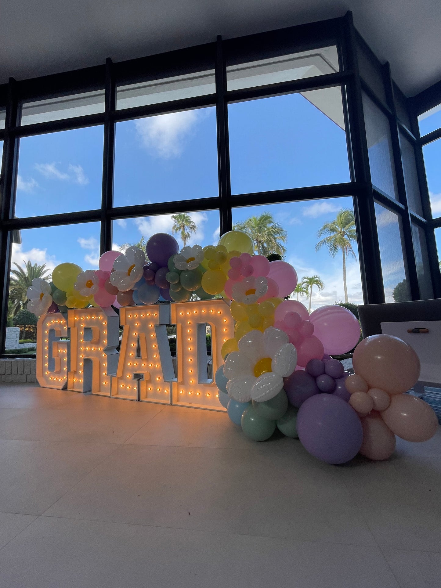 GRAD Marquee Letters or Numbers Rental with Balloons