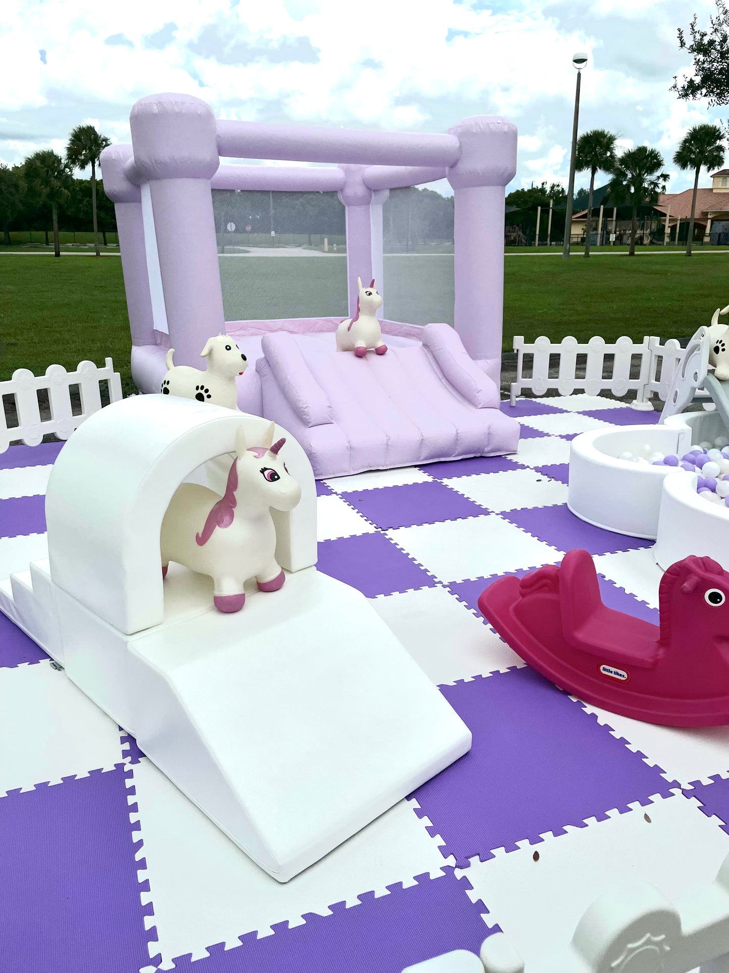 Luxury Soft Play | White & Purple | Play area 18x25ft